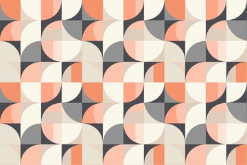 Abstract geometric background with a retro mid-century modern pattern in pastel colors