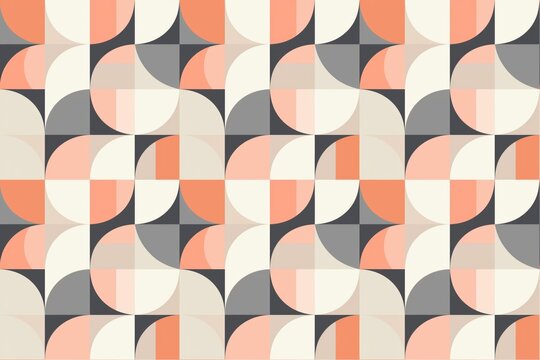 Abstract geometric background with a retro mid-century modern pattern in pastel colors