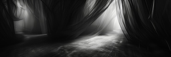 As darkness descends secret pathways of light emerge weaving a mysterious and enchanting tapestry. Black and white art