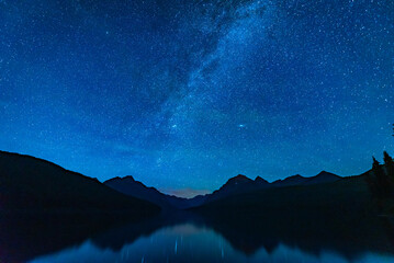 Bowman Lake Montana Night Sky