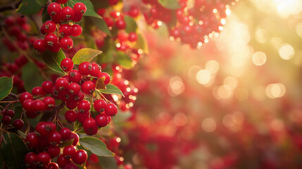 Obraz premium A close up of red berries on a tree