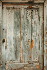 Chipped Paint on Rustic Wooden Door with Antique Finish