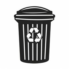 Isolated Trash Can Icon Symbol On Clean Background. Vector Garbage Container Element In Trendy Style. Generative AI