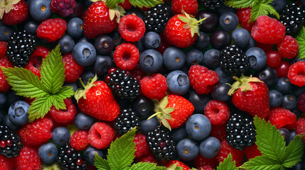 A close up of a bunch of berries and leaves