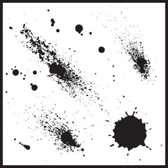 Black Sillhouette Splashes, Insk Splash, Water Splash, and Grunge Brush Art, Splash art Vector Illustration