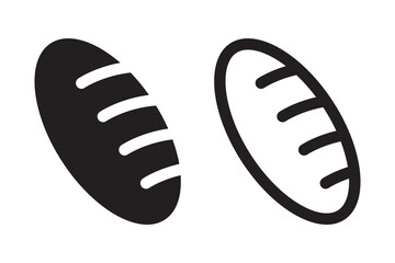 Bread icon, bread loaf icon.