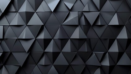 Fototapeta premium Black Triangular Pattern Wall Texture