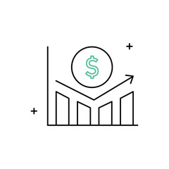 Profit Maximization, Revenue Growth, Business Profit Vector  Icon Design