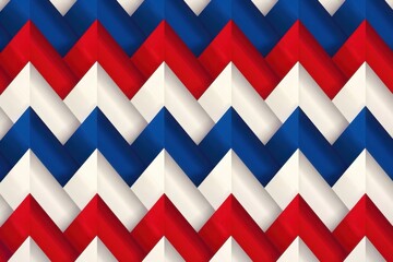 Red, white and blue chevron pattern repeating  background