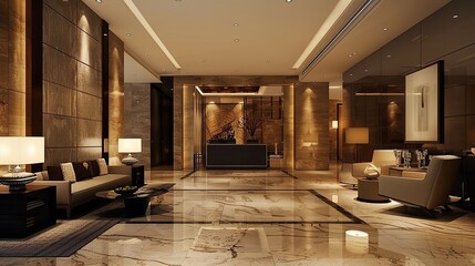 modern lobby interior design, Contemporary Reception Counter Design. Stylish and Functional Lobby Area with Modern Interior