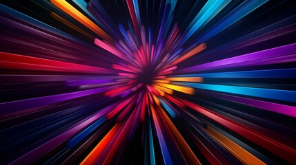 Abstract Colorful Light Burst - A Dynamic Explosion of Vibrant Lines