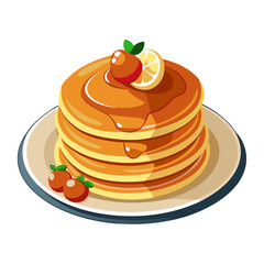 pancakes with chocolate and strawberry