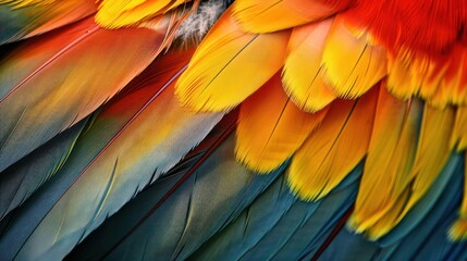 Obraz premium Highdefinition shot of a birds feathers with vibrant colors, with room for text
