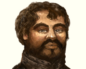 Historical Portrait of a Bearded Nobleman in Oil