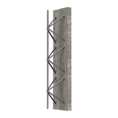 3D Ribbed Steel Lattice with Concrete for Slab Construction with Transparent Background