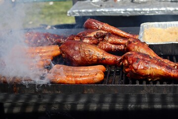 grilled meat on the grill