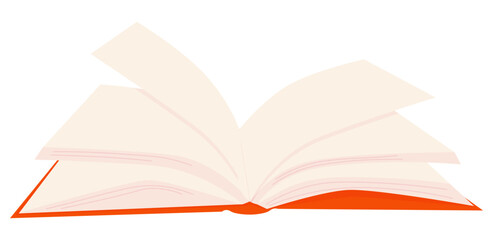 Open book. encyclopedia textbook for students. notebook copybook for notes. flat Vector illustration