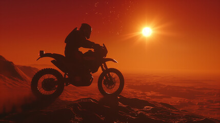 silhouette of a biker