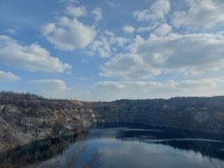 Flooded granite quarry. Beautiful landscape of a flooded granite quarry. 
