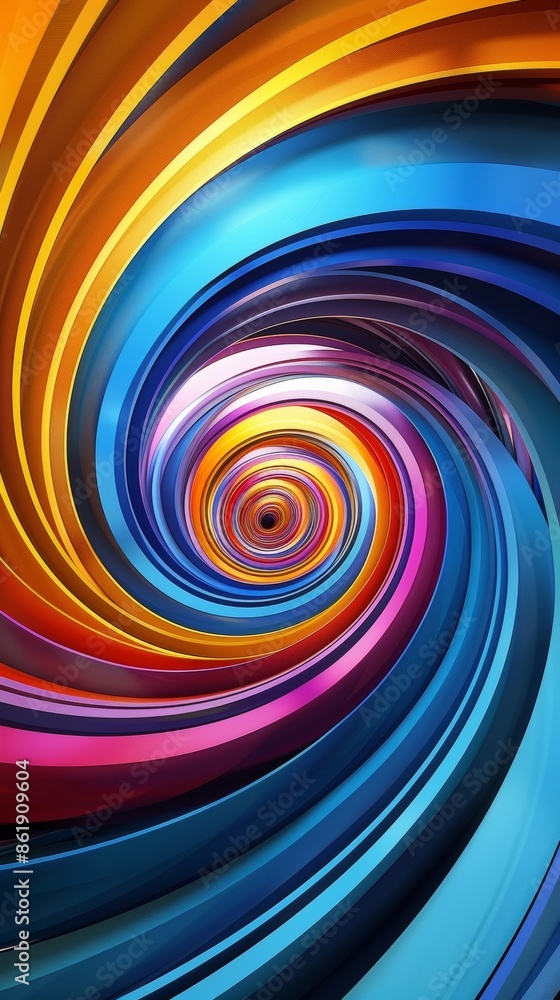 Poster vibrant swirls of light and shadow creating a mesmerizing spiral of contrasting colors.