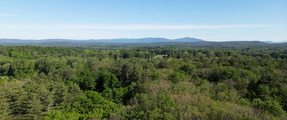 scenic view of catskill mountains panorama of catksills moutain hills (trees forest upstate new york travel destination hiking biking) scenic overlook vista ultrawide layered nature beauty landscape
