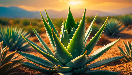 Aloe close-up in nature evergreen