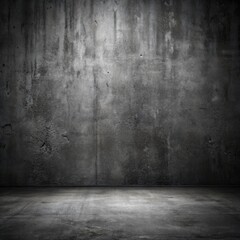 A Dark Concrete Wall And Floor With A Spot Of Light. Generative AI