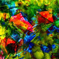 Abstract colorful paint gringe background. Hand painted abstract colorful paint artwork.