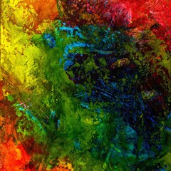 Hand painted abstract colorful artwork. Modern painting. Abstract colorful paint grunge background. Colored artistic paint wallpaper.