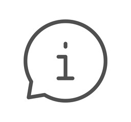 Info and help desk icon outline and linear vector.	
