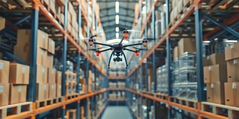 Autonomous Drone Navigating Warehouse Aisles for Efficient Inventory Management
