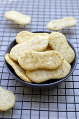 Japanese rice crackers with nori seaweed