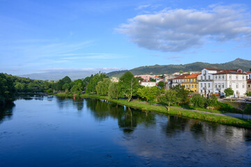 Fototapeta premium View of Ponte da Barca and Lima River