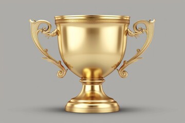 Trophy Cup. Champion trophy, shiny gold cup, sports award. Winner prize, champions celebration victory concept