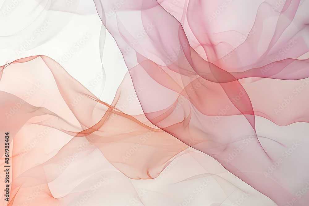 Poster abstract background with flowing pink and orange lines creating a sense of movement and elegance
