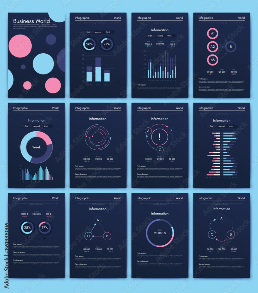 Poster vector graphics infographics with mobile phone. template for creating mobile applications, workflow 