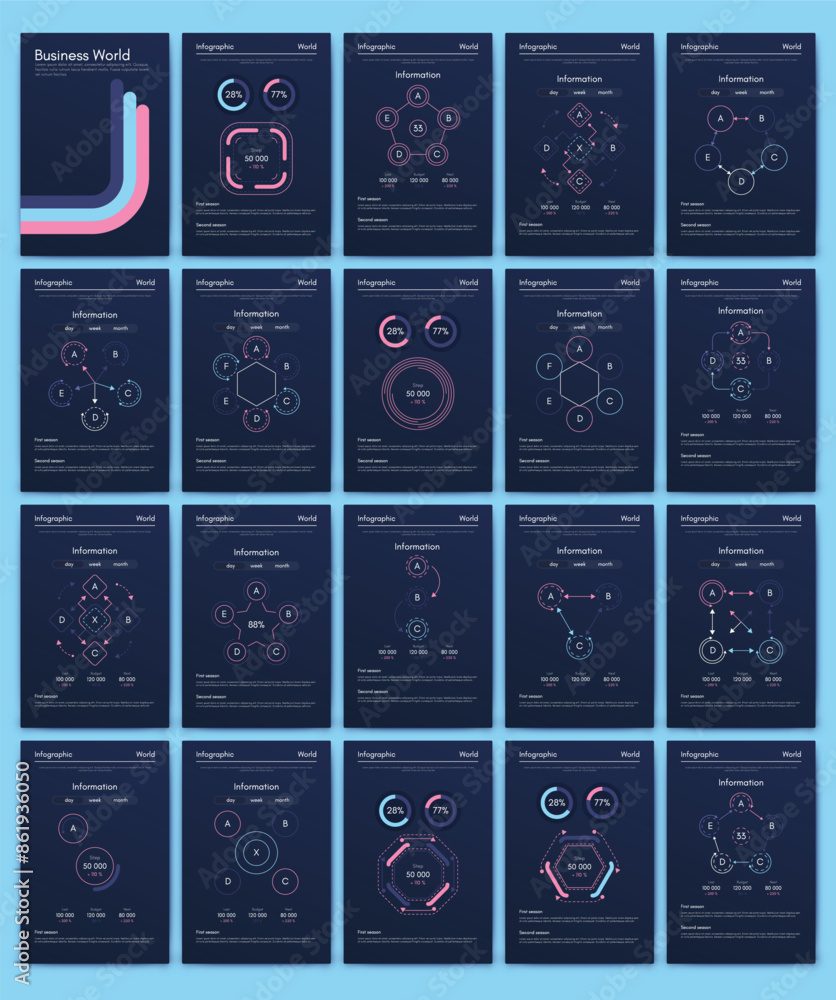 Poster vector graphics infographics with mobile phone. template for creating mobile applications, workflow 