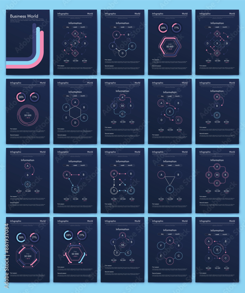 Aufkleber vector graphics infographics with mobile phone. template for creating mobile applications, workflow 