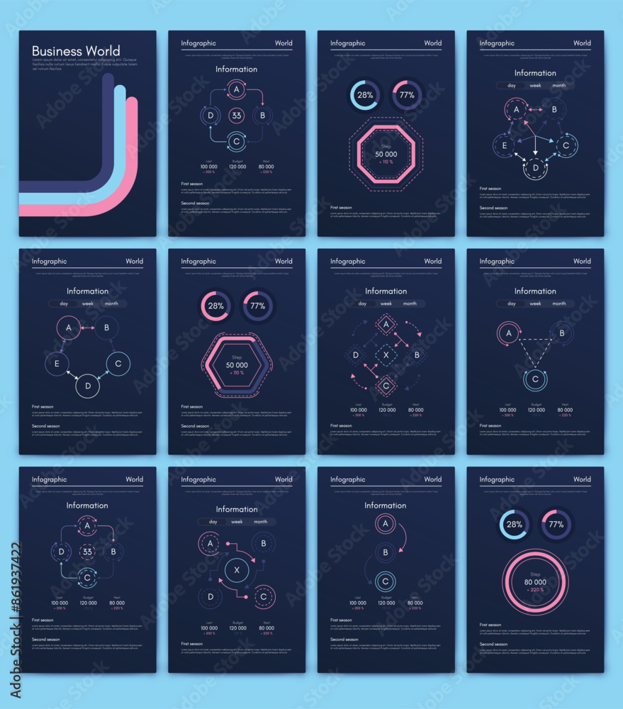 Aufkleber vector graphics infographics with mobile phone. template for creating mobile applications, workflow 