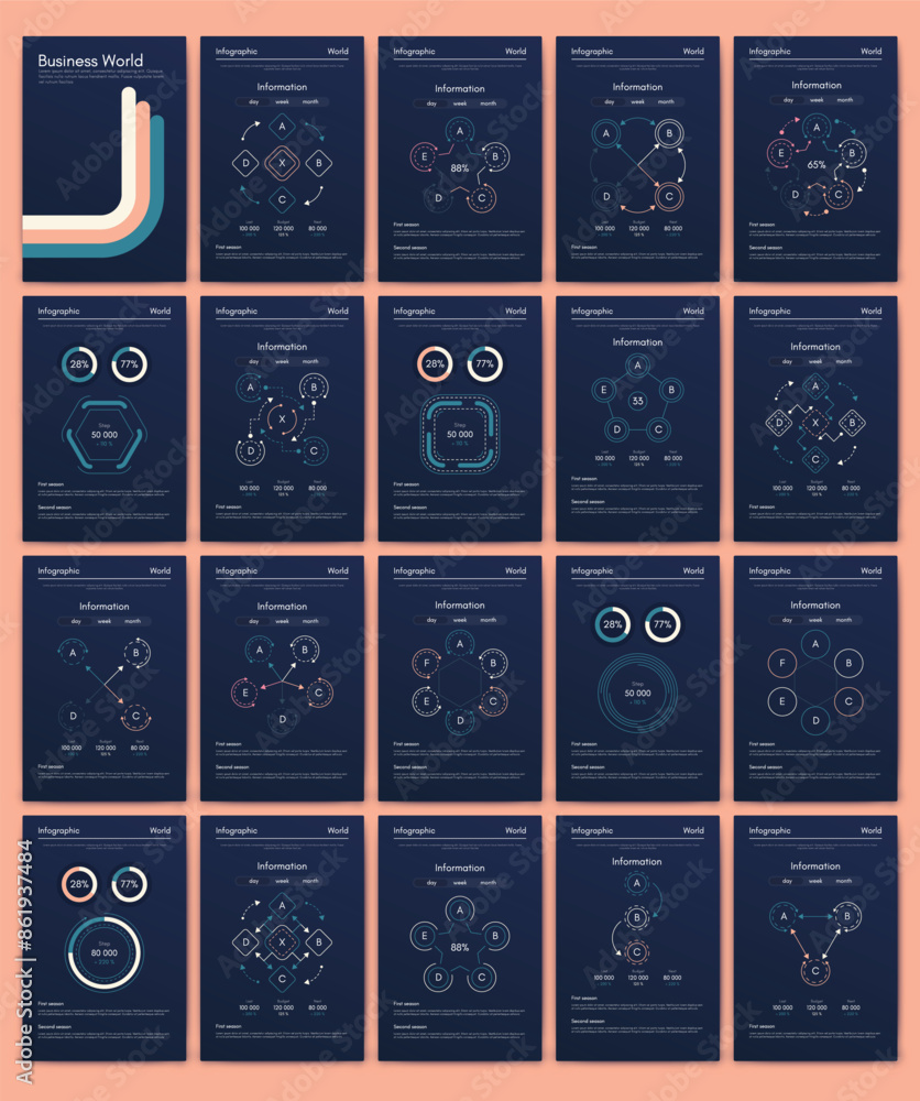 Aufkleber vector graphics infographics with mobile phone. template for creating mobile applications, workflow 