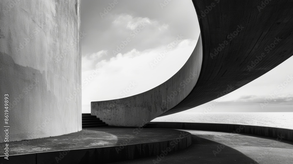Poster the black and white strokes form a recognizable shape yet remain abstract and open to interpretation