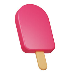 ice cream 3d icon isolated on the transparent background