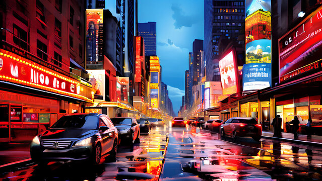 Urban Elegance Under a Cityscape Canvas After Dark where Sophistication Meets Buzzing Nightlife AIG18