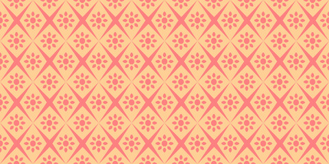 A pattern of orange flowers with a orange background