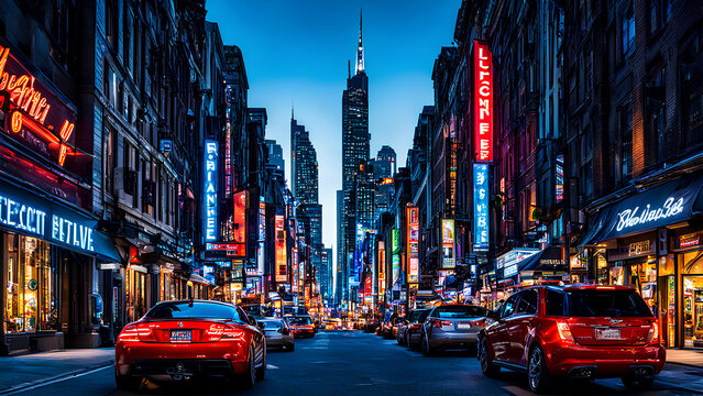 Urban Elegance Under a Cityscape Canvas After Dark where Sophistication Meets Buzzing Nightlife AIG13