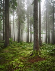 Obraz premium Amazing photos of dense and beautiful forests, showing an atmosphere full of green and lush trees.