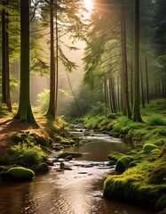 Amazing photos of dense and beautiful forests, showing an atmosphere full of green and lush trees.