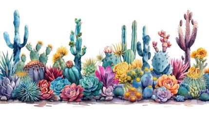 Desert Symphony: Vibrant Cacti and Succulents in Harmony
