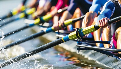 Synchronized rowing team demonstrating flawless harmony in a competitive and challenging event