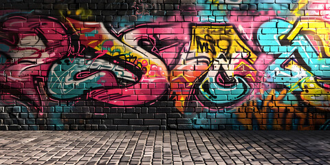 Fototapeta premium Bright graffiti on the wall